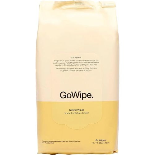 Organic Baby Wipes, 64 Sheets With 100% Plant Based Fibers, Organic Aloe Vera and New Zealand Purified Water, Vegan and Unscented Baby Cleaning Wipes for Mommies, Babies and Sensitive Skin
