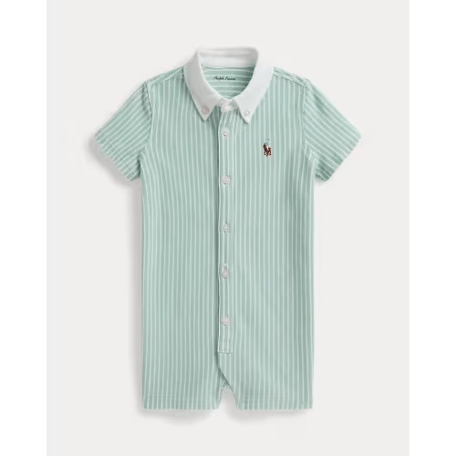 Striped Knit Oxford Shortall