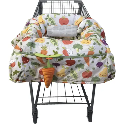 Boppy Shopping Cart Cover for Baby - 360° Coverage Cart Cover for Babies with Safety Harness, Toy Tether, One-Hand Placement, Machine-Washable, 6 Month & Up - Multicolor Farmer's Market