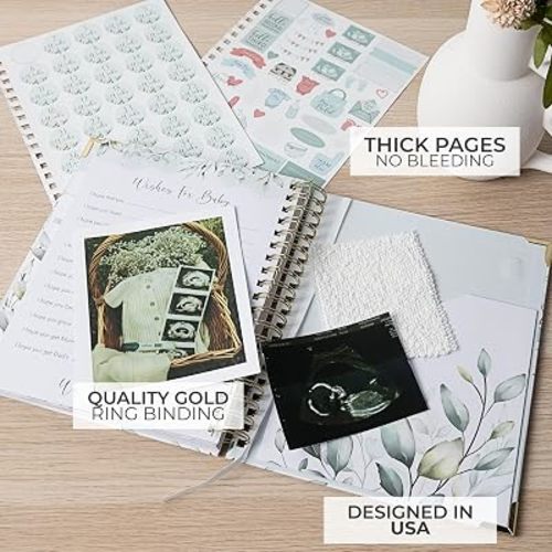 Pregnancy Journal and Memory Book with Stickers and Keepsake Pocket