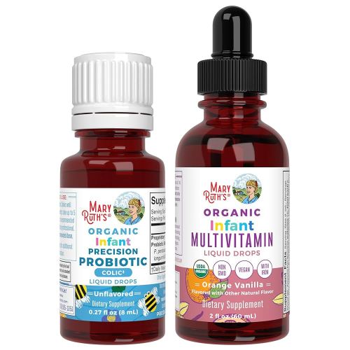 MaryRuth Organics Infant Precision Probiotics Colic & Multivitamin Iron Drops | USDA Organic, Clean Label Project Verified®| Immune Support & Overall Wellness | Vegan, Non-GMO, Gluten Free