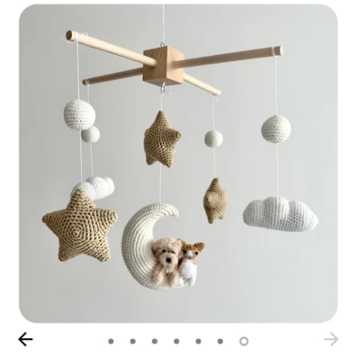 MY DOLLFY Pet Moon Neutral | Custom Crochet Pet Nursery Baby Mobile