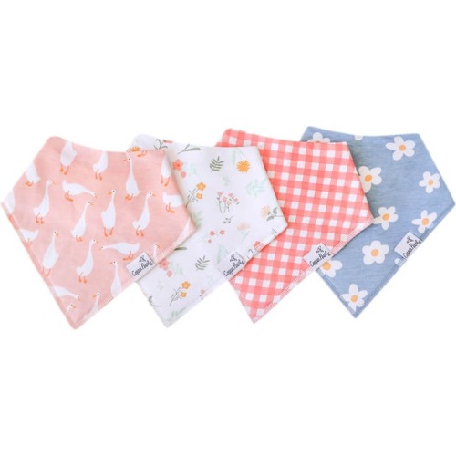 Copper Pearl Assorted 4-Pack Bandana Bibs, Pink Multi
