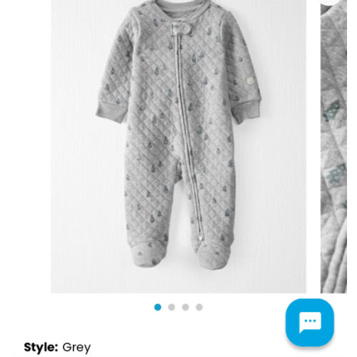 Baby Quilted Double Knit Sleep & Play Pajamas Made with Organic Cotton in Evergreen Trees