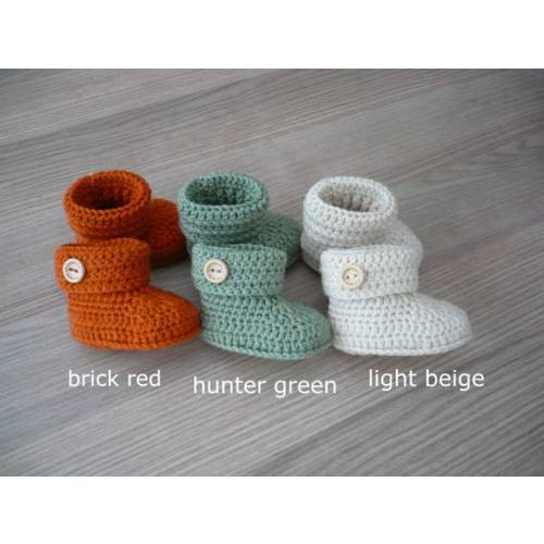 Crochet Baby Booties, 0-3 months, light beige, Baby Crib Shoes, Newborn Baby Booties, Unisex Baby Shoes, New Baby Gift - Etsy