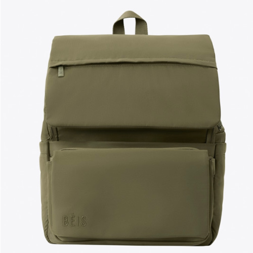 BÉIS 'The Ultimate Diaper Backpack' in Olive - Green Backpack Diaper Bag