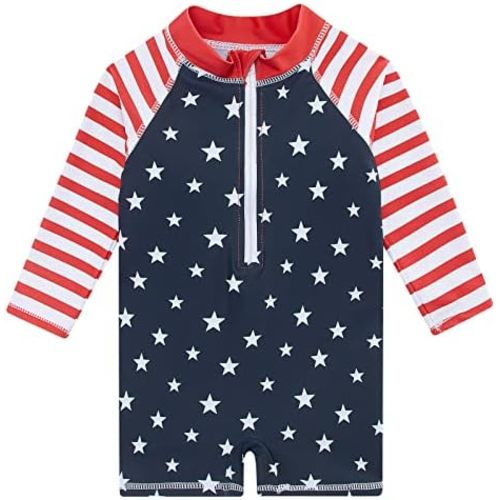 Funnycokid Baby Swimsuit Boy Toddler Bathing Suit Rash Guard UPF 50+ Swimwear 6 Months-4T