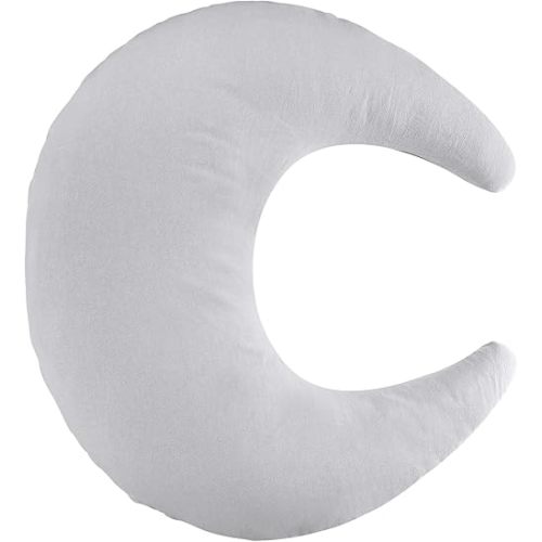 SWESEN Grey Nursing Pillow Cover, Soft Removable Cover for Breastfeeding Pillows, Pillow Slipcover for Baby Boys and Girls, Comfortable & Breathable, Washable (Only Cover)