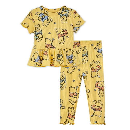 Character Baby Girls Rib Short Sleeve Top & Leggings Set, 2-Pice, Sizes 0/3 Months-24 Months