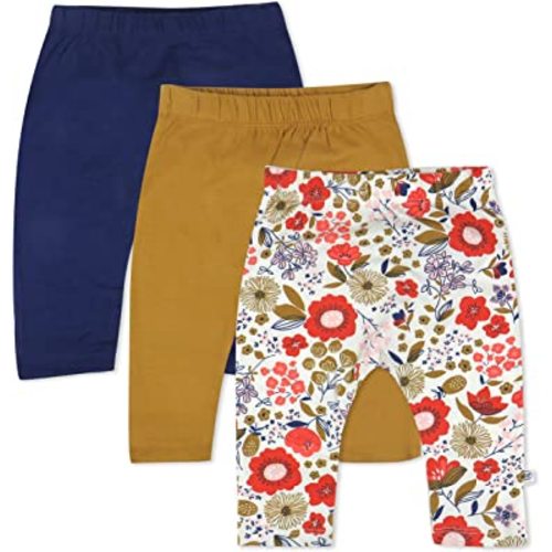 HonestBaby Multipack Harem Pants Roomy Fit Pull on Bottoms 100% Organic Cotton for Infant Baby Boys, Girls, Unisex