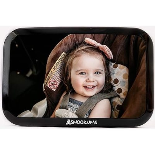 Baby Mirror for Car - Safely Monitor Infant Child in Rear Facing Car Seat - Wide View Shatterproof Adjustable Acrylic 360°for Backseat - Best Newborn Car Seat Accessories - by Snookums
