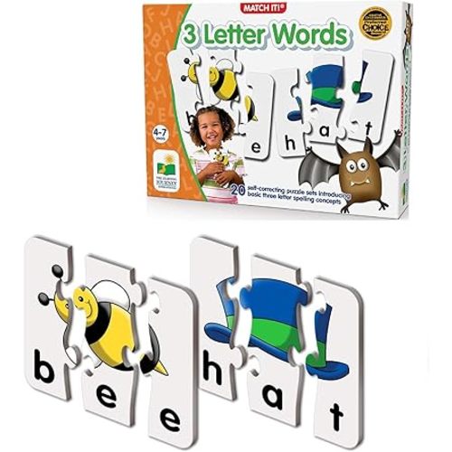 The Learning Journey: Match It! - 3 Letter Words -Spelling Puzzles for Kids Ages 3-5, Learn to Read With Preschool Learning Materials and Learning Games - Award Winning Educational Toys