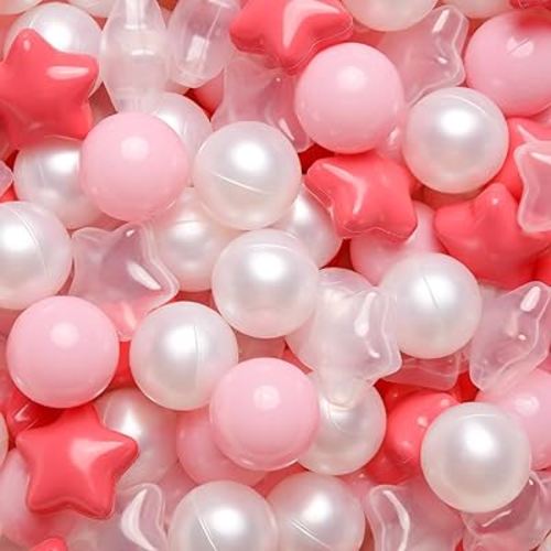 TRENDPLAY Star Ball Pit Balls 50 100 200 500 for Toddlers - Ball Pit Ball Shapes for Boys Girls Fun, Birthday Party, Christmas Decoration