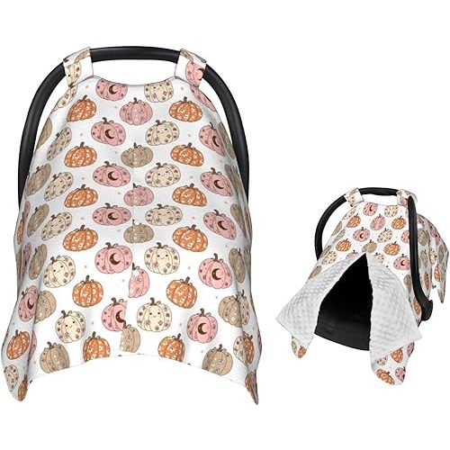 Pumpkins and Bats Baby Car Seat Canopy Nursing Cover for Newborn Car Seat Breastfeeding Covers Blanket Newborn Shower Gift