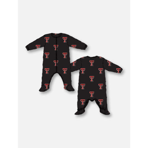 Texas Tech Red Raiders Double T All Over INFANT Pajama Sleeper – Red Raider Outfitter