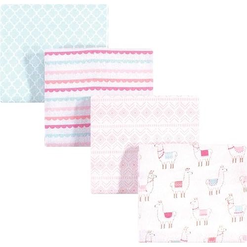 Hudson Baby Unisex Baby Cotton Flannel Receiving Blankets, Llama, One Size