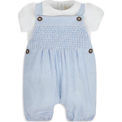 Cotton Bodysuit & Stripe Overalls Set, 6-12M