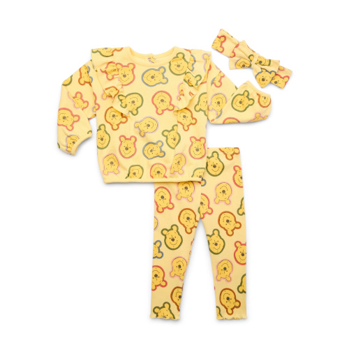 Character Baby Girls Long Sleeve Top, Headband & Leggings Set, 3-Piece, Sizes 0/3 Months-24 Months
