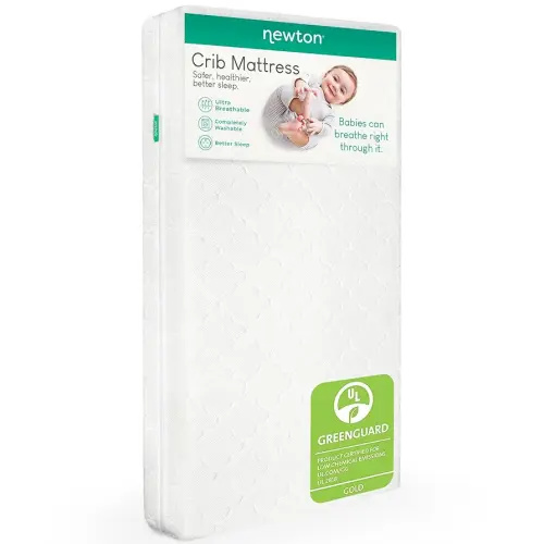 Newton Baby Crib Mattress and Toddler Bed - Ultra-Breathable Proven to Reduce Suffocation Risk, 100% Washable, 2-Stage, Non-Toxic Better Than Organic, Removable Cover - Deluxe 5.5" Thick- White