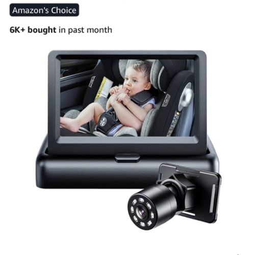 Itomoro Baby Car Mirror, View Infant in Rear Facing Seat with Wide Crystal Clear View,360° Rotation Plug and Play Easy Install baby car monitor 1080p