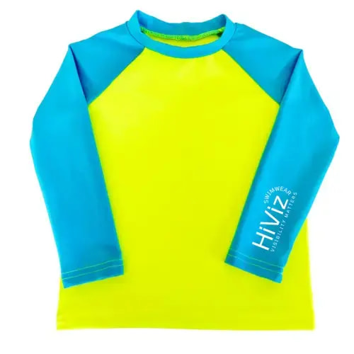 Kids' Long-Sleeve Neon Rash Guard UPF 50+