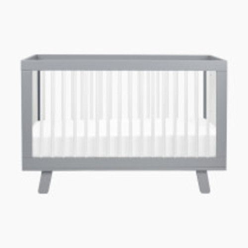 babyletto Hudson 3-in-1 Convertible Crib with Toddler Bed Conversion Kit - Grey/White
