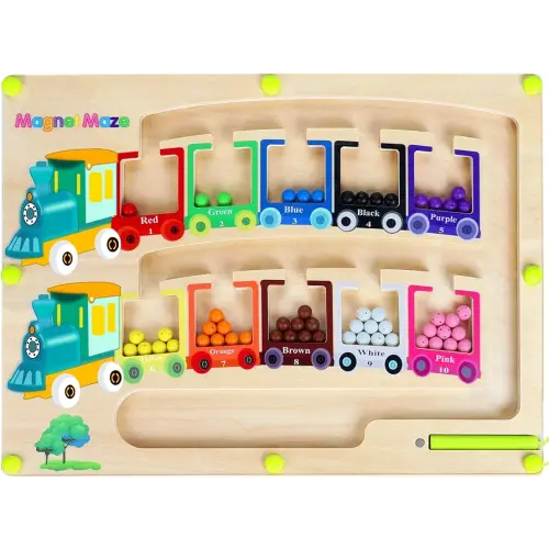 Amazon.com: Magnetic Color & Number Maze Montessori Wooden Magnet Puzzle Game Board Montessori Color Matching Learning Counting Puzzle Board Toddler Fine Motor Skills Toys Giftfor Boys Girls 3 4 5 Years Old : Toys & Games