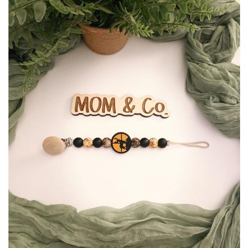 Deer Hunting Pacifier Clip / Safe / Unique / Baby / Boy / Girl / Cute / Moms / Dads / Gifts for Baby / Baby Shower / Neon / Orange