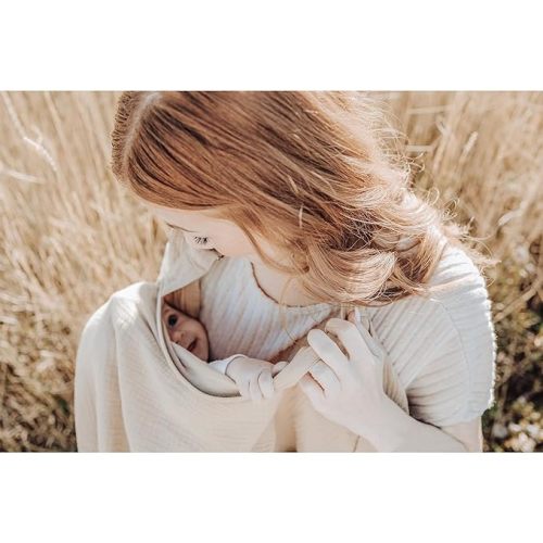 Konssy Muslin Nursing Cover for Baby Breastfeeding, Multi-use Carseat Canopy (Summer Wheat)