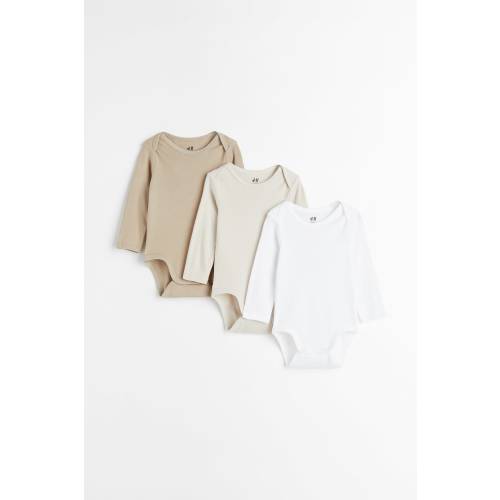 3-PACK LONG-SLEEVED COTTON BODYSUITS
