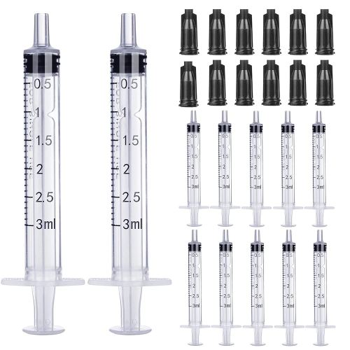 3ml Syringe Without Needle - 3 ml Small Plastic Syringes Sterile Individually Packed with Cap for Lab Medicine Student Measuring Liquid and Pet Dog Cat Baby Feeding Oral Colostrum ( 12 Pack 3cc /ml )