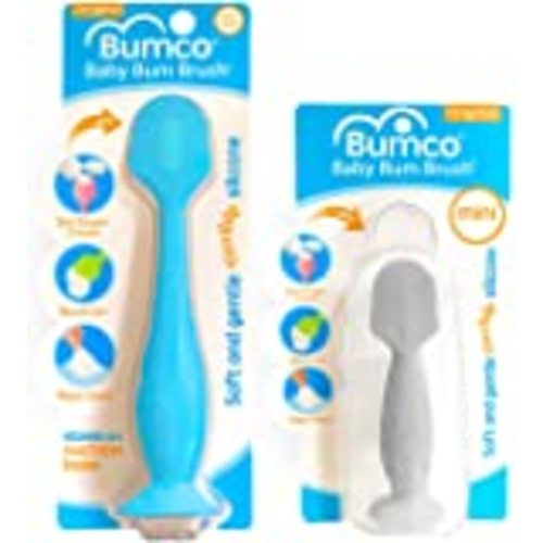 Baby Bum Brush, Original Diaper Rash Cream Applicator, Soft Flexible Silicone Brush, Unique Gift + Mini Diaper Rash Cream Applicator with Travel Case, (Gray + Gray)