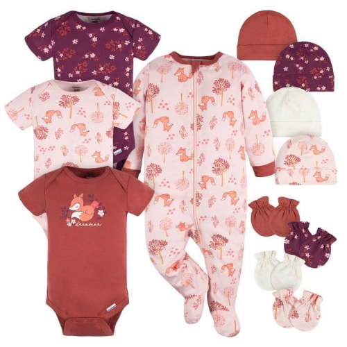 Gerber Baby Girl Layette Gift Set, Fox,12-Piece