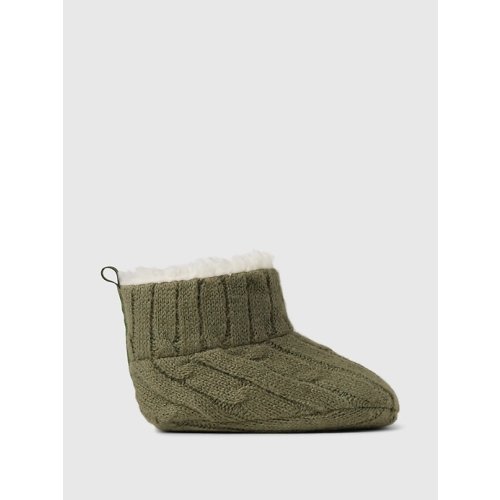 Baby CashSoft Cozy Sweater Booties in walden green