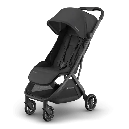 UPPAbaby Minu V3 Travel Stroller | Charcoal | Carbon Frame | Black Leather