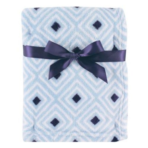 Luvable Friends Baby Boy Coral Fleece Blanket, Blue Diamond, One Size