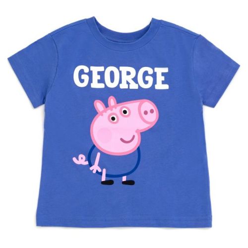 Peppa Pig Toddler Boys' Drop Shoulder Jersey Graphic Tee Blue George Pig 2T