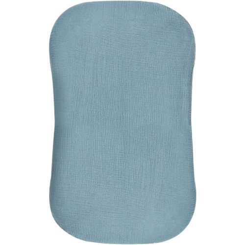 Muslin Baby Lounger Cover Soft Organic Cotton Slipcover Fits Newborn Lounger for Baby Boys and Girls (Blue)