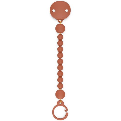Suavinex Color Essence Silicone Baby Pacifier Clip, Single Piece 100% Soft Silicone Chain, Baby Accessories, Baby Essentials, Designed in Spain, Sunset Orange