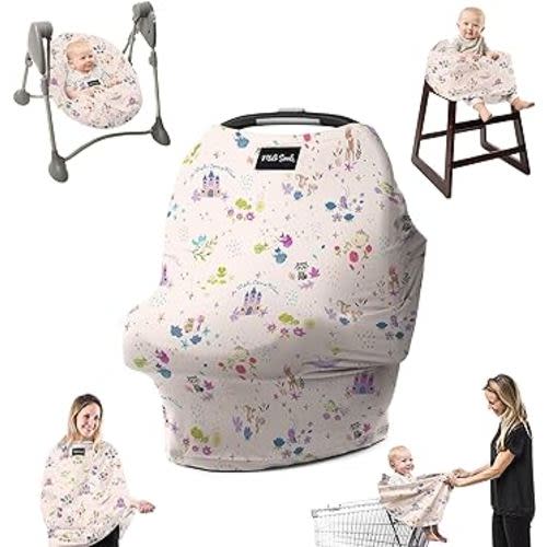 Milk Snob Disney's A Wish Come True 5-in-1 Cover, Added Privacy for Breastfeeding, Baby Car Seat, Carrier, Stroller, High Chair, Shopping Cart, Lounger Canopy - Newborn Essentials, Nursing Top