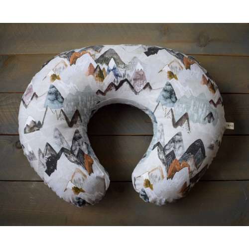 nursing pillow cover : neutral mountains, mountain nursing pillow cover, neutral mountains baby pillow cover
