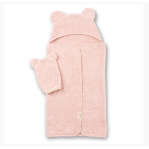 Hooded Towel + Wash Mitt Set - Blush