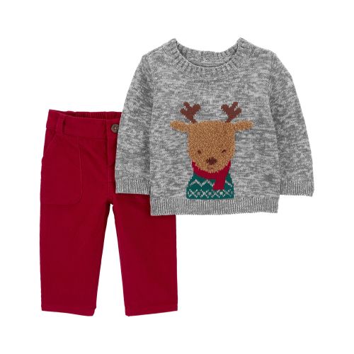 Baby 2-Piece Reindeer Sweater & Corduroy Pant Set - Carter's | Carter's