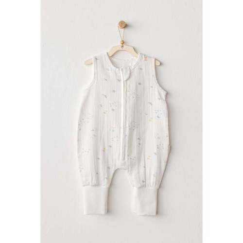 Ocean Sleeveless Muslin Romper, White - Andy Wawa | Maisonette0-3M