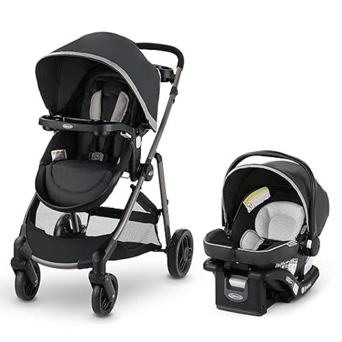 Graco Modes Element LX Travel System, 3-in-1 Modular Carseat Stroller Combo, Infant Car Seat Carrier to Toddler Stroller, Includes the SnugRide Lite LX Car Seat, Redmond