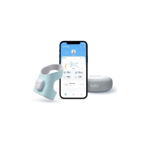 eufy Baby Smart Sock S320 Baby Monitor with 2.4 GHz Wi-Fi, Track Sleep Patterns, Naps, Heart Rate, and Blood Oxygen Levels, Soft and Comfortable, for