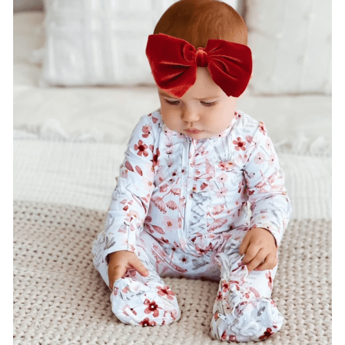 Girl Ruffle Zipper Footies | Newborn | Wren's Wildflower