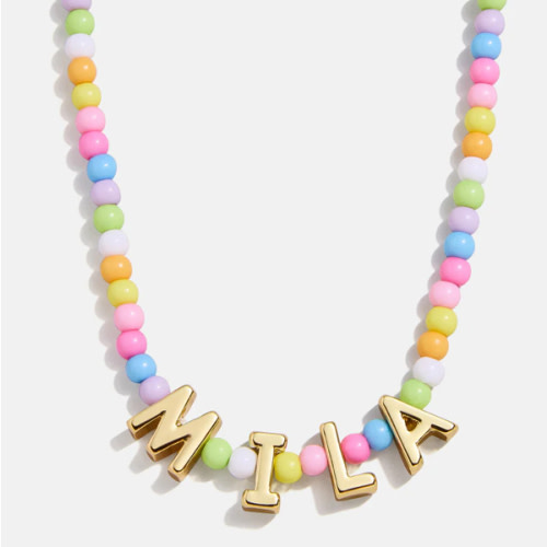 Bead Mine Kids' Custom Name Necklace - Light Multi