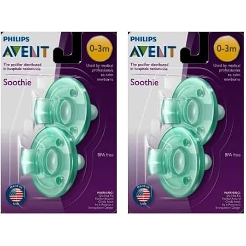 Philips Avent Soothie Pacifier, Green, 0-3 Months, 2 Count (Pack of 2)