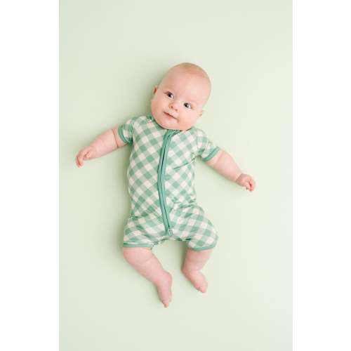 Fern Plaid Bamboo Short Romper